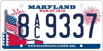 MD license plate 8AC9337