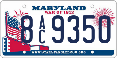MD license plate 8AC9350