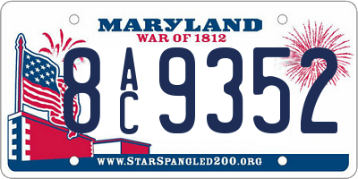 MD license plate 8AC9352