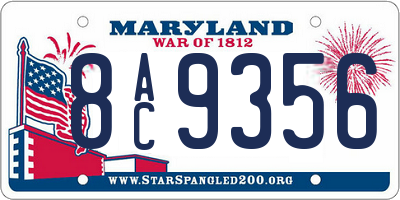 MD license plate 8AC9356