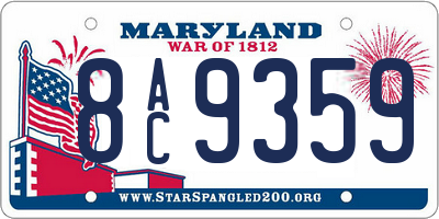 MD license plate 8AC9359