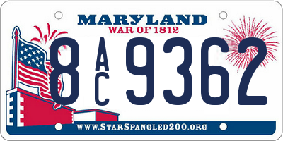 MD license plate 8AC9362