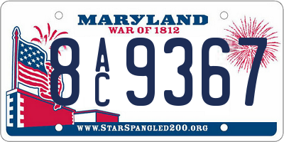 MD license plate 8AC9367
