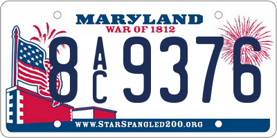 MD license plate 8AC9376