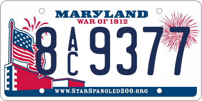 MD license plate 8AC9377