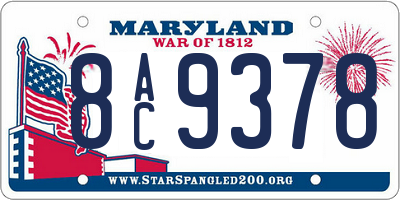 MD license plate 8AC9378