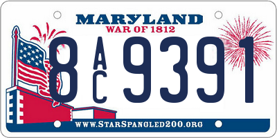 MD license plate 8AC9391