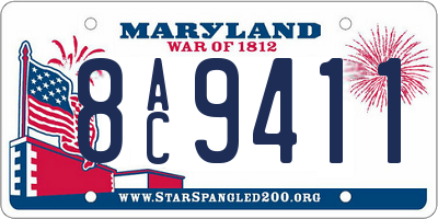 MD license plate 8AC9411
