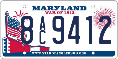 MD license plate 8AC9412