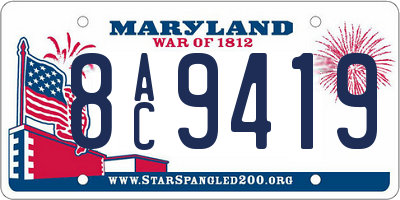 MD license plate 8AC9419