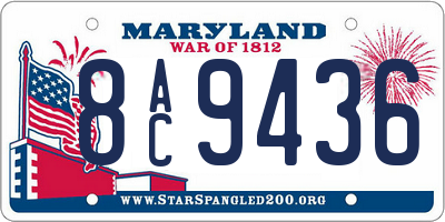 MD license plate 8AC9436