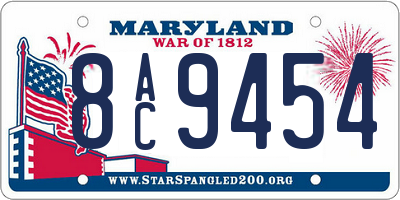 MD license plate 8AC9454