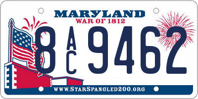 MD license plate 8AC9462