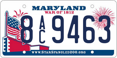 MD license plate 8AC9463