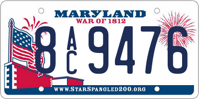 MD license plate 8AC9476