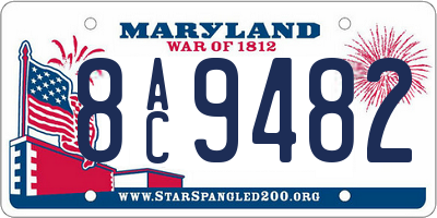 MD license plate 8AC9482