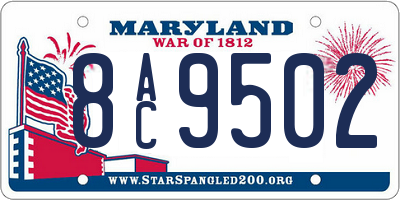 MD license plate 8AC9502