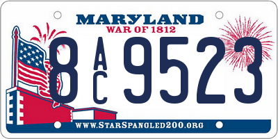 MD license plate 8AC9523