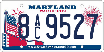 MD license plate 8AC9527