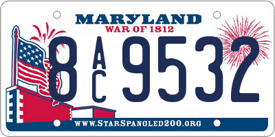 MD license plate 8AC9532