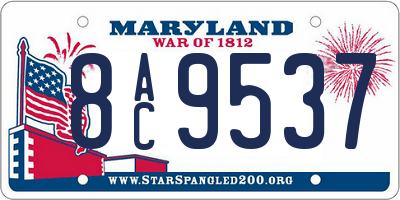 MD license plate 8AC9537