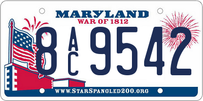 MD license plate 8AC9542