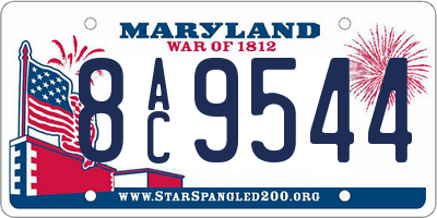 MD license plate 8AC9544