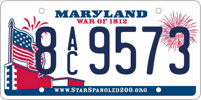 MD license plate 8AC9573