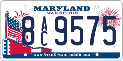 MD license plate 8AC9575