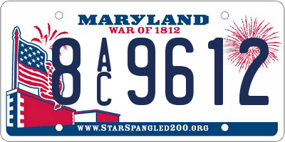 MD license plate 8AC9612