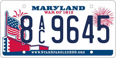 MD license plate 8AC9645