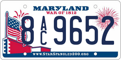 MD license plate 8AC9652