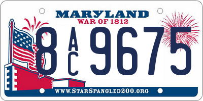 MD license plate 8AC9675