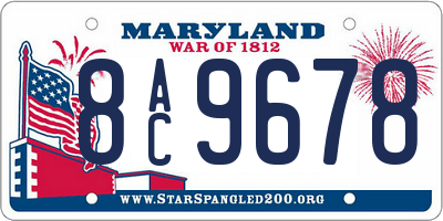 MD license plate 8AC9678
