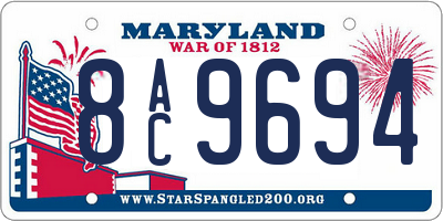 MD license plate 8AC9694