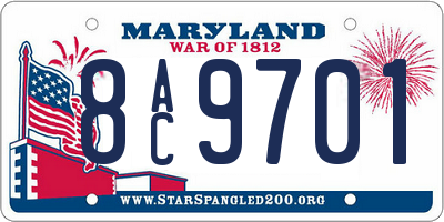 MD license plate 8AC9701