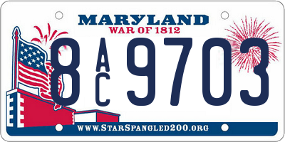 MD license plate 8AC9703