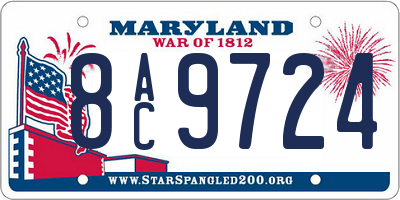 MD license plate 8AC9724