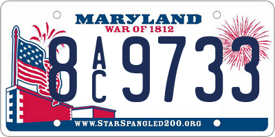 MD license plate 8AC9733