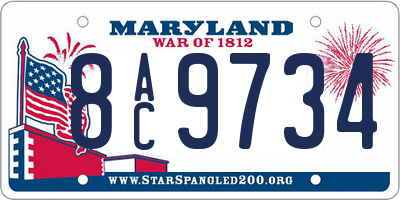 MD license plate 8AC9734