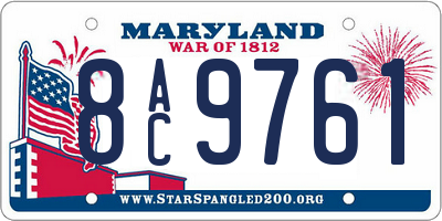 MD license plate 8AC9761