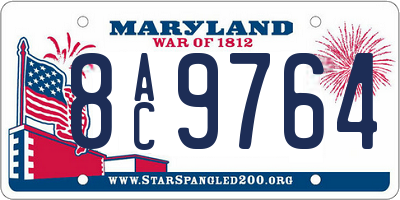 MD license plate 8AC9764