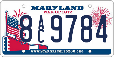 MD license plate 8AC9784