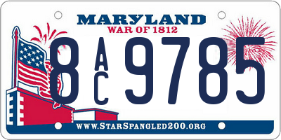 MD license plate 8AC9785