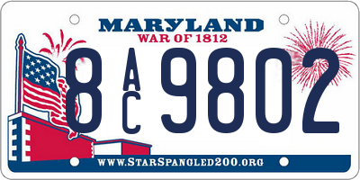 MD license plate 8AC9802