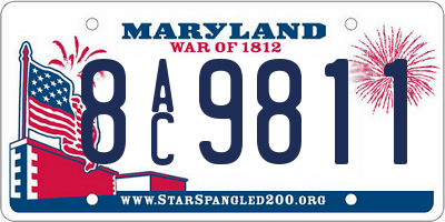 MD license plate 8AC9811