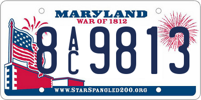 MD license plate 8AC9813