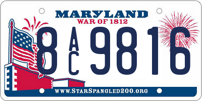 MD license plate 8AC9816