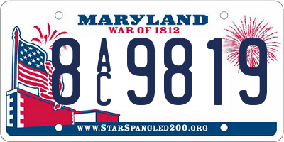MD license plate 8AC9819