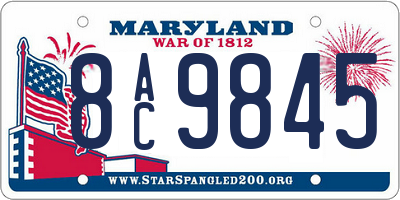 MD license plate 8AC9845